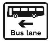 Bus lane on road at junction ahead