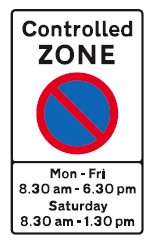 Entrance to controlled parking zone