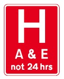Hospital ahead with for vehicles Accident and Emergency facilities