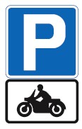 Parking place for solo motorcycles