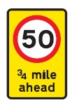 Mandatory speed limit ahead